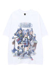 Anime t-shirt cartoon tee Japanese retro top in white