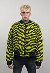 Zebra varsity jacket green reversible striped 4in1 bomber