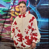 Cow fleece bomber reversible handmade animal print jacket