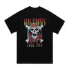 Rock band t-shirt skull print tee metalcore top in black