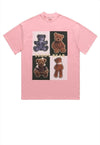 Teddy bear t-shirt grunge tee retro animal print top in pink