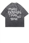 Money slogan t-shirt planet tee vintage wash top in grey