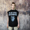 David Bowie sleeveless t-shirt Ziggy Stardust tank rock singer print tee glam rock top retro surfer vest in black