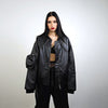 Faux leather varsity hip-hop college bomber racing MA1 coat