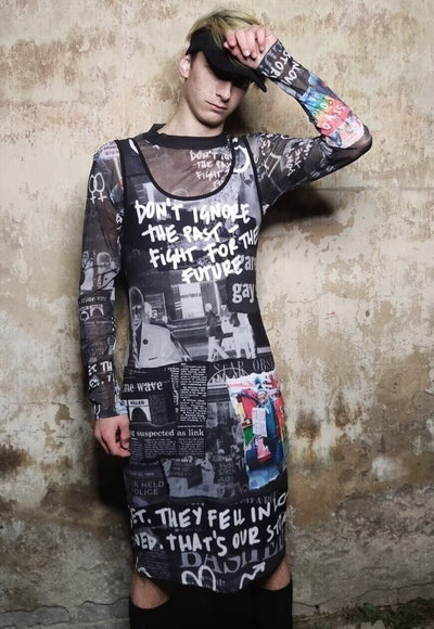 Pride midi sleeveless dress LGBT love long gay graffiti tee