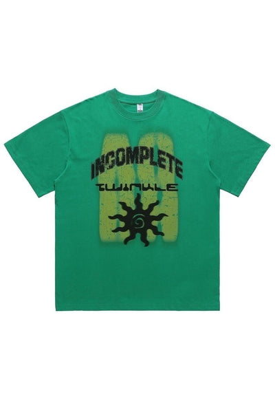 Surfer t-shirt tattoo print tee grunge sea top in green