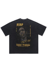 Rapper t-shirt grunge tee hip-hop top in vintage black