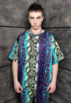 Tie-dye snake tee handmade python t-shirt rave top in green