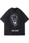 Black panther t-shirt fang print tee retro animal print top