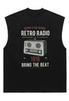 Retro radio tank top surfer vest hi-fi sleeveless t-shirt