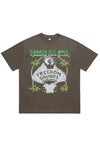 Reggae fan t-shirt Jamaican tee grunge top in grey