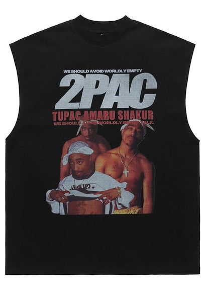 Hip-hop tank top surfer vest retro sleeveless rapper t-shirt