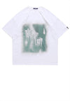 Lost slogan t-shirt shadow print tee graffiti top in Black