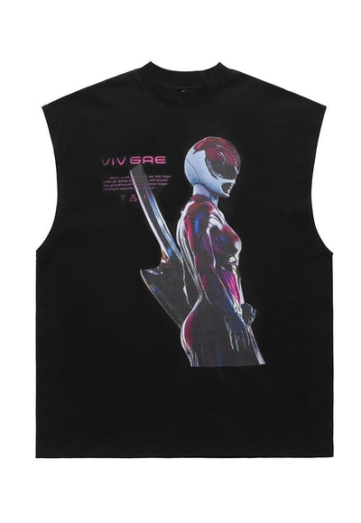 Power rangers sleeveless t-shirt Gothic tank top surfer vest