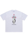 Saint print t-shirt Virgin Mary tee angel top in white