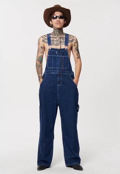 Denim dungarees high quality jean overalls in blue