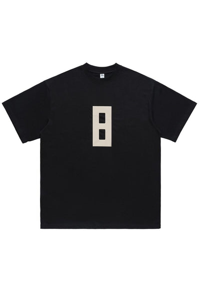 8 number t-shirt infinity tee grunge top in black