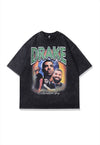 Drake t-shirt rapper print tee retro hip-hop top in grey