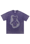 Spiky bear t-shirt gothic tee retro teddy grunge top Grey