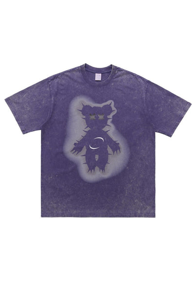 Spiky bear t-shirt gothic tee retro teddy grunge top purple