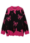 Butterfly sweater distressed grunge jumper ripped top pink