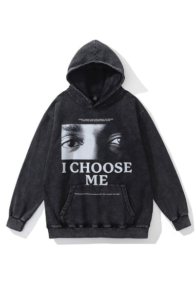 Grunge hoodie hip-hop pullover rapper top in acid grey