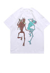 Devil print t-shirt Satan tee Gothic demon top in white