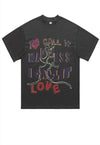 Love slogan t-shirt grunge graffiti tee retro scribble top