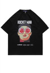 Rocket man t-shirt Korean tee Gangnam style top in black