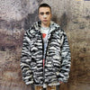 Tiger fleece jacket faux fur zebra fluffy bomber in white