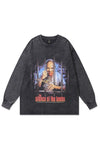 Vintage horror t-shirt long sleeve Hannibal top in acid grey