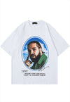 Rapper t-shirt hip-hop tee grunge gangster top in white