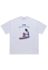 Retro poster t-shirt Playboy print tee skater top in white