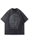 Grunge t-shirt Gothic chin tee retro punk top in acid grey