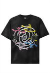 Monster cartoon t-shirt psychedelic tee retro top acid black