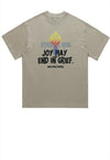 Bible t-shirt joy slogan tee cross print grunge top in brown