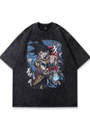 Dragon ball t-shirt old DBZ tee retro anime top in acid grey