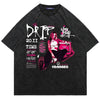 Y2K print t-shirt vintage wash rock band top retro punk tee