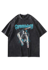 Chainsawman t-shirt anime tee grunge cartoon top in grey