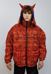 Thunder bomber reversible rave jacket detachable puffer red