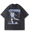 Maradona t-shirt football tee retro sports top in acid grey