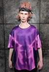 Thermal t-shirt fluorescent raver tee body print top purple