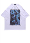 Neptune god print t-shirt retro Roman tee grunge top white