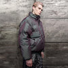 Luminous bomber shiny jacket reflective puffer silver purple