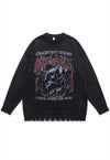 Werewolf sweater Gothic knit distressed horror jumper black