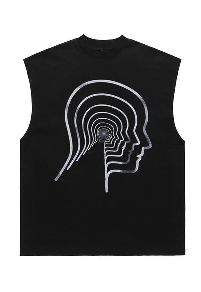 Psychedellic tank top surfer vest retro sleeveless t-shirt