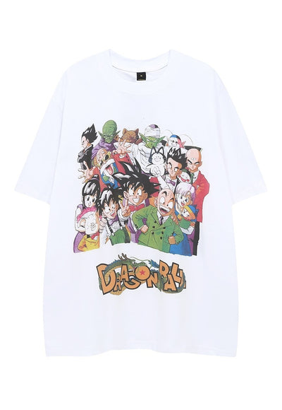 Dragon ball t-shirt Anime tee Japanese retro DBZ top white