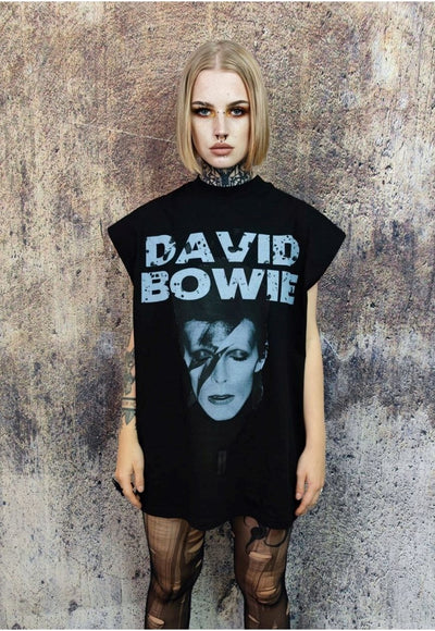 David Bowie sleeveless t-shirt retro tank top surfer vest