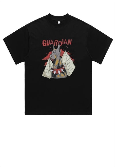 Doberman t-shirt retro pyramid tee grunge dog top in black