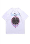 Time travel t-shirt retro clock print tee grunge top white